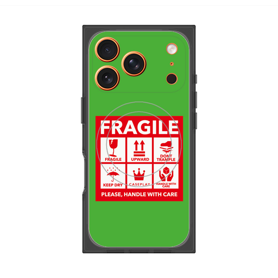 Premium Square Case with MagSafe［ FRAGILE Sticker - Green ］