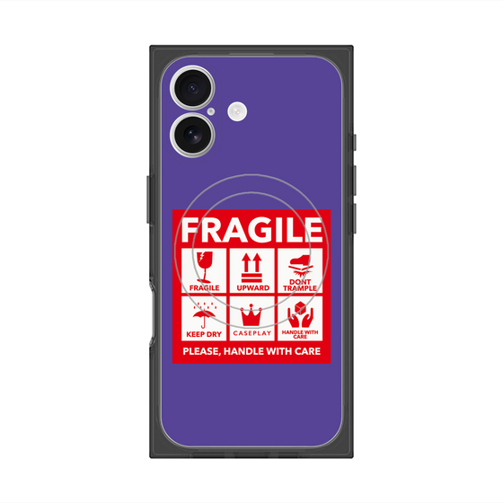 Premium Square Case with MagSafe［ FRAGILE Sticker - Purple ］