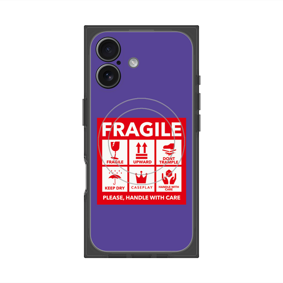 Premium Square Case with MagSafe［ FRAGILE Sticker - Purple ］