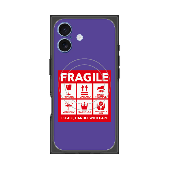 Premium Square Case with MagSafe［ FRAGILE Sticker - Purple ］
