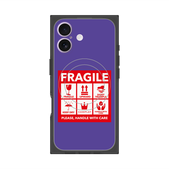 Premium Square Case with MagSafe［ FRAGILE Sticker - Purple ］
