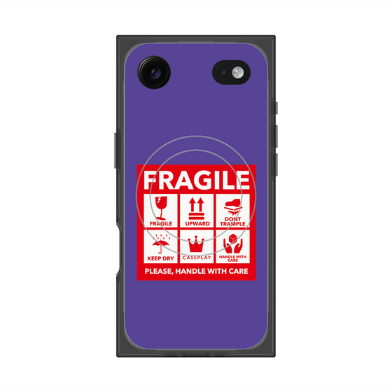 Premium Square Case with MagSafe［ FRAGILE Sticker - Purple ］