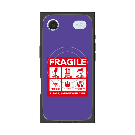 Premium Square Case with MagSafe［ FRAGILE Sticker - Purple ］