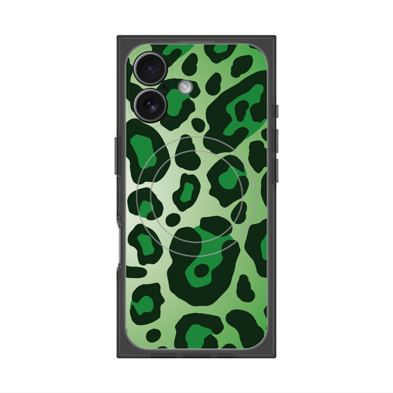 Premium Square Case with MagSafe［ Leopard - Green ］