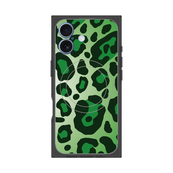 Premium Square Case with MagSafe［ Leopard - Green ］