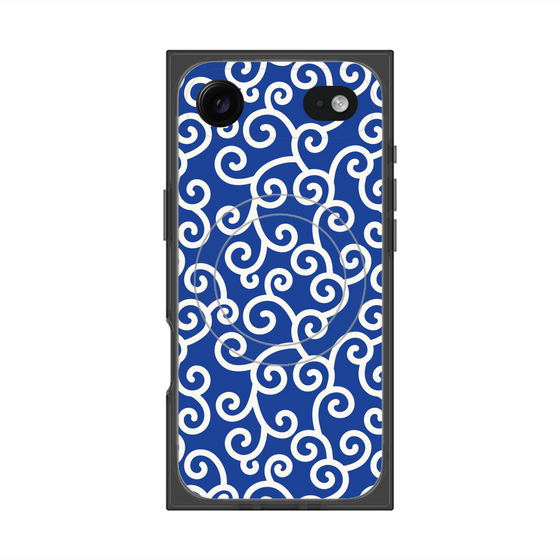 Premium Square Case with MagSafe［ Karakusa Pattern - Blue ］