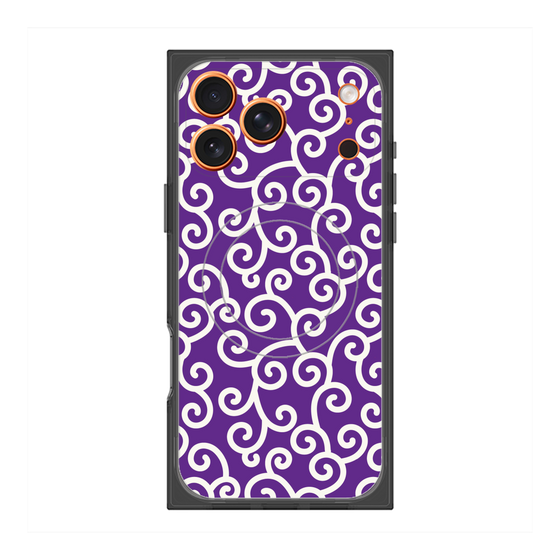 Premium Square Case with MagSafe［ Karakusa Pattern - Purple ］
