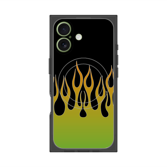 Premium Square Case with MagSafe［ Flame - Green ］