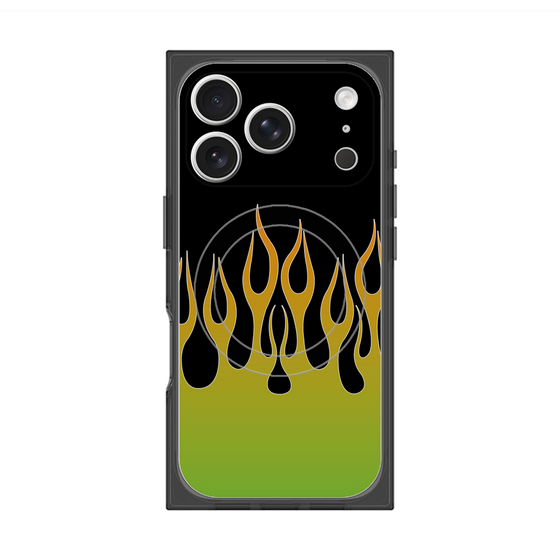 Premium Square Case with MagSafe［ Flame - Green ］