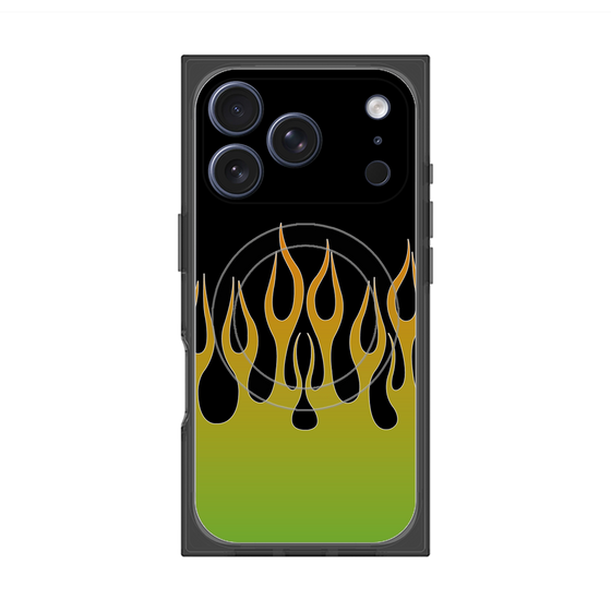 Premium Square Case with MagSafe［ Flame - Green ］