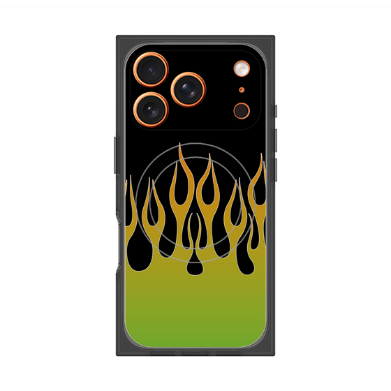 Premium Square Case with MagSafe［ Flame - Green ］