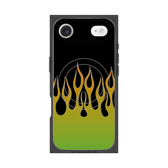 Premium Square Case with MagSafe［ Flame - Green ］