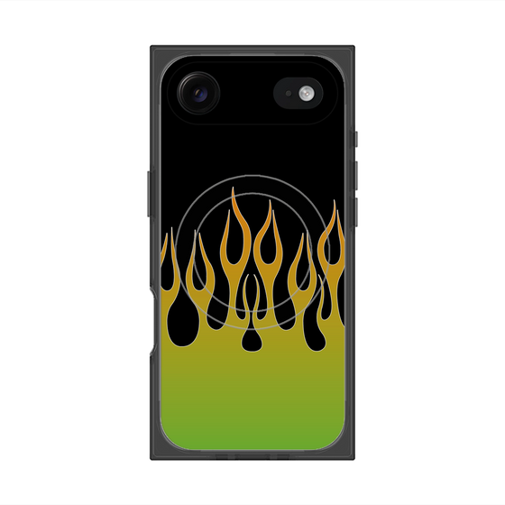 Premium Square Case with MagSafe［ Flame - Green ］