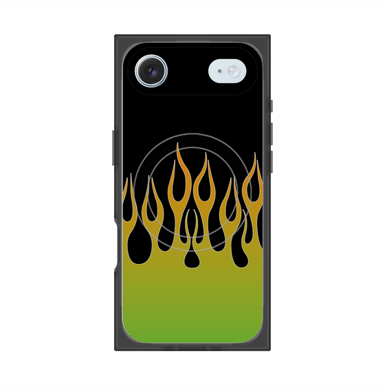 Premium Square Case with MagSafe［ Flame - Green ］