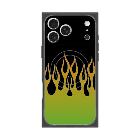 Premium Square Case with MagSafe［ Flame - Green ］