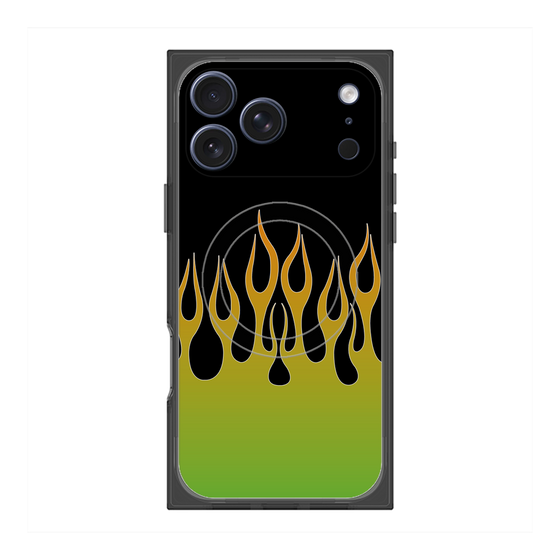 Premium Square Case with MagSafe［ Flame - Green ］