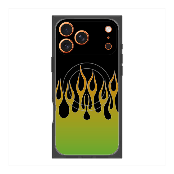 Premium Square Case with MagSafe［ Flame - Green ］