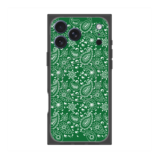 Premium Square Case with MagSafe［ Paisley - Green ］