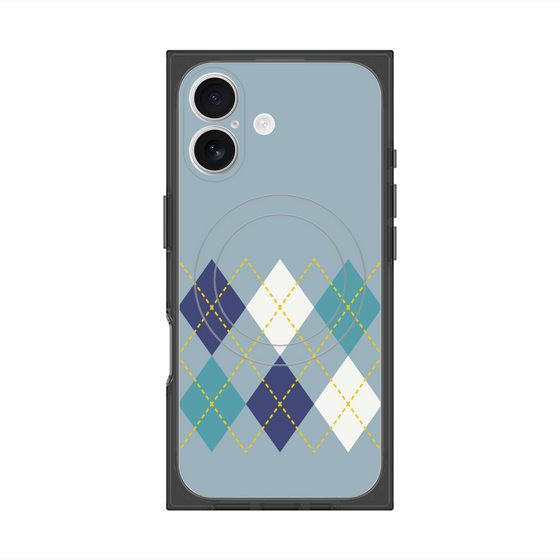 Premium Square Case with MagSafe［ Nordic Argyle - Blue ］