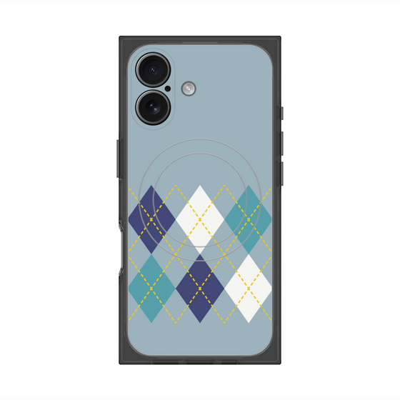 Premium Square Case with MagSafe［ Nordic Argyle - Blue ］