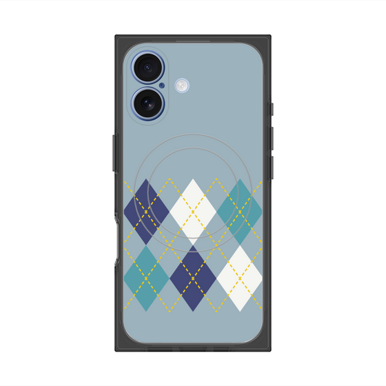 Premium Square Case with MagSafe［ Nordic Argyle - Blue ］