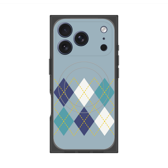 Premium Square Case with MagSafe［ Nordic Argyle - Blue ］