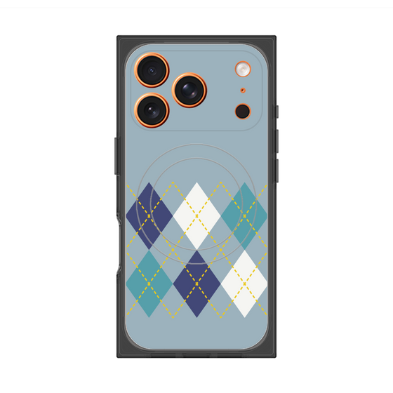 Premium Square Case with MagSafe［ Nordic Argyle - Blue ］