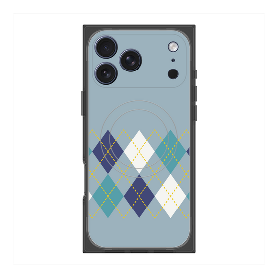 Premium Square Case with MagSafe［ Nordic Argyle - Blue ］