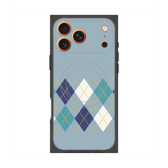 Premium Square Case with MagSafe［ Nordic Argyle - Blue ］