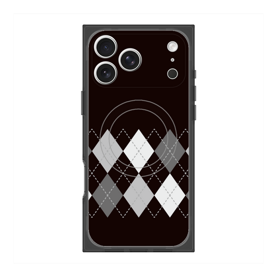 Premium Square Case with MagSafe［ Nordic Argyle - Black ］
