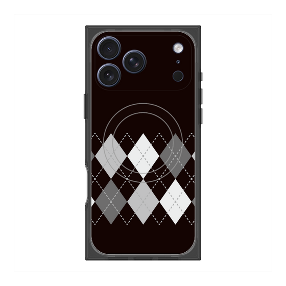 Premium Square Case with MagSafe［ Nordic Argyle - Black ］