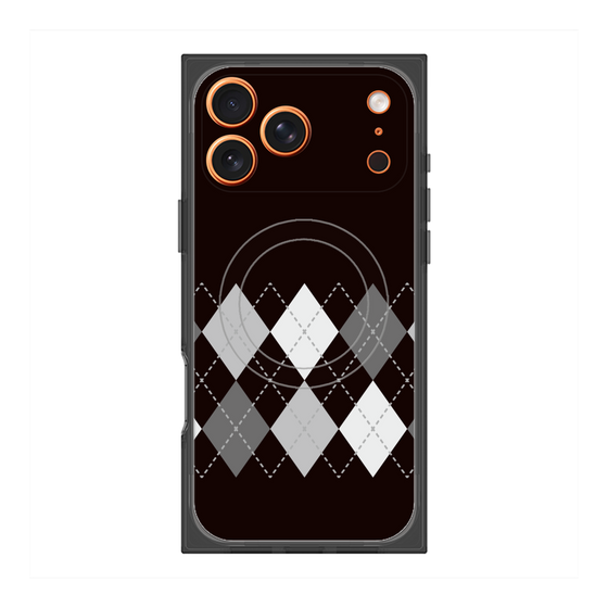 Premium Square Case with MagSafe［ Nordic Argyle - Black ］