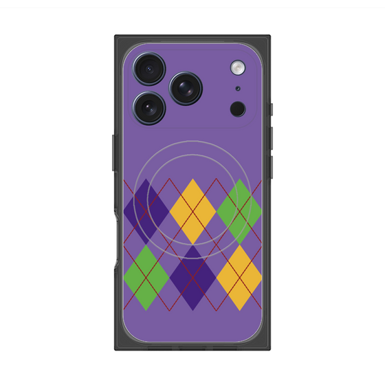 Premium Square Case with MagSafe［ Nordic Argyle - Purple ］