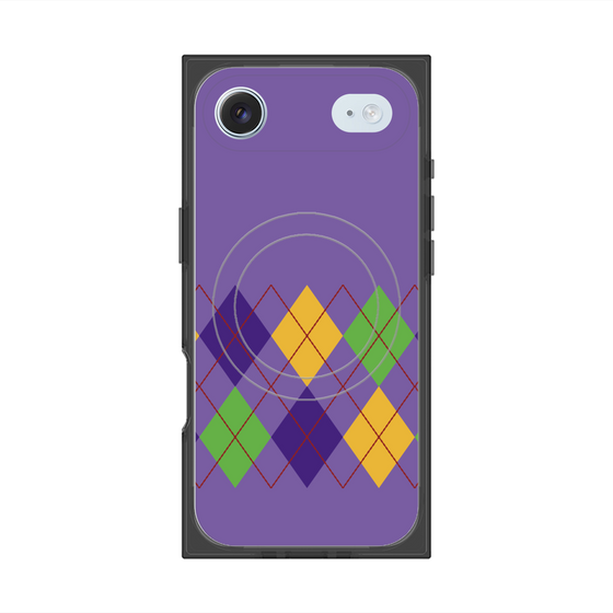 Premium Square Case with MagSafe［ Nordic Argyle - Purple ］