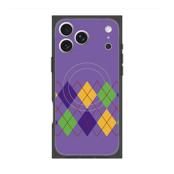 Premium Square Case with MagSafe［ Nordic Argyle - Purple ］