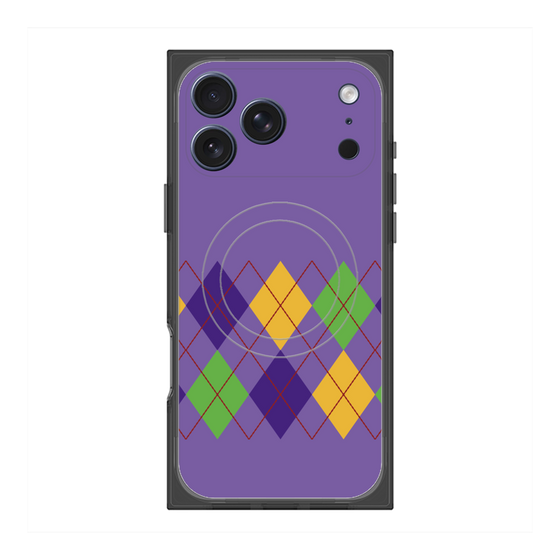 Premium Square Case with MagSafe［ Nordic Argyle - Purple ］