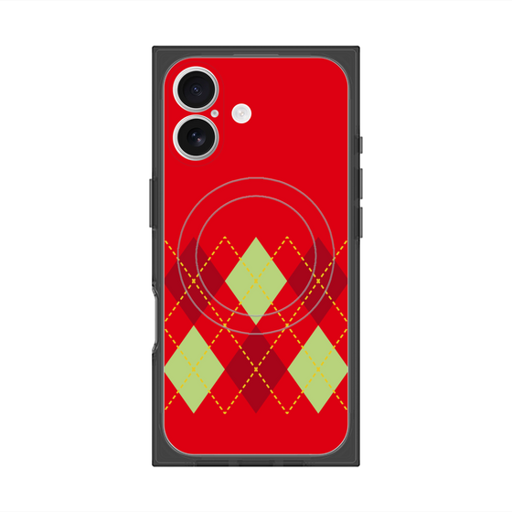 Premium Square Case with MagSafe［ Nordic Argyle - Red ］