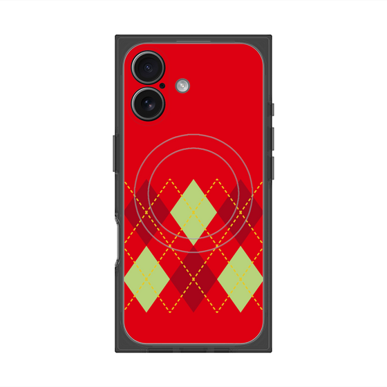 Premium Square Case with MagSafe［ Nordic Argyle - Red ］