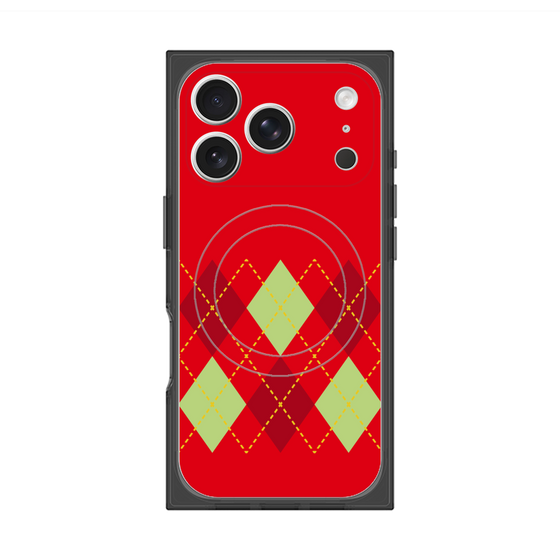 Premium Square Case with MagSafe［ Nordic Argyle - Red ］