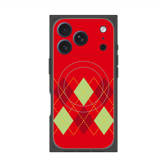 Premium Square Case with MagSafe［ Nordic Argyle - Red ］