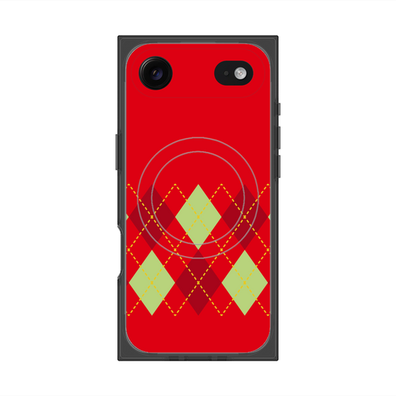 Premium Square Case with MagSafe［ Nordic Argyle - Red ］