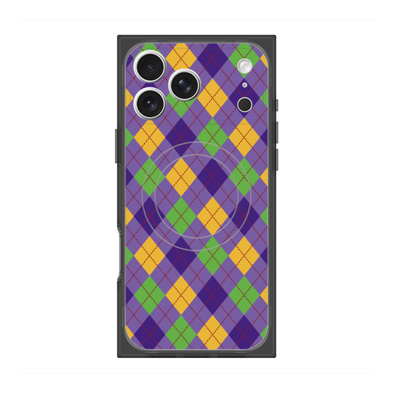 Premium Square Case with MagSafe［ Argyle - Purple ］