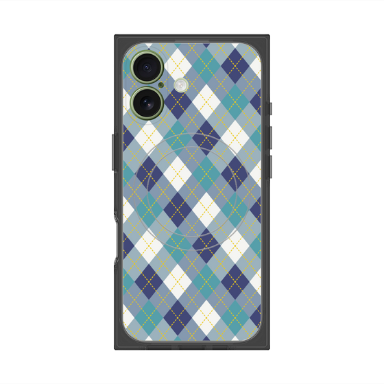 Premium Square Case with MagSafe［ Argyle - Blue ］