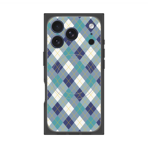 Premium Square Case with MagSafe［ Argyle - Blue ］