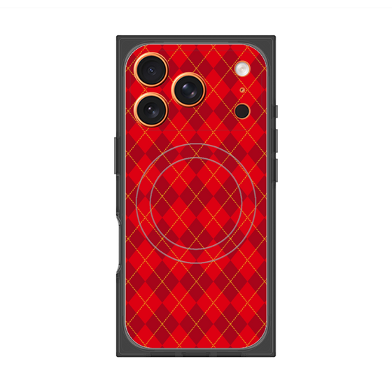 Premium Square Case with MagSafe［ Argyle - Red ］