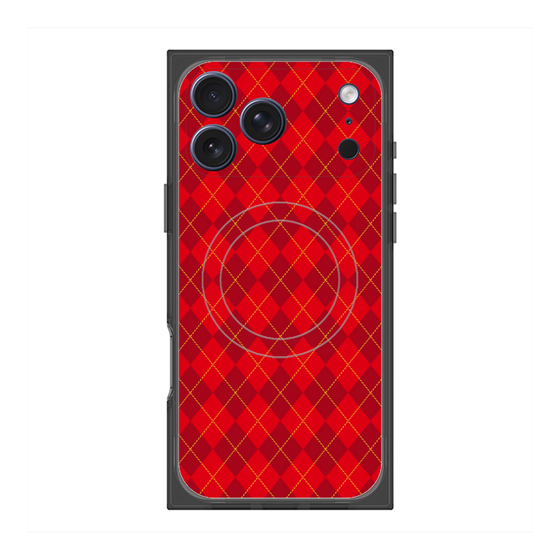 Premium Square Case with MagSafe［ Argyle - Red ］