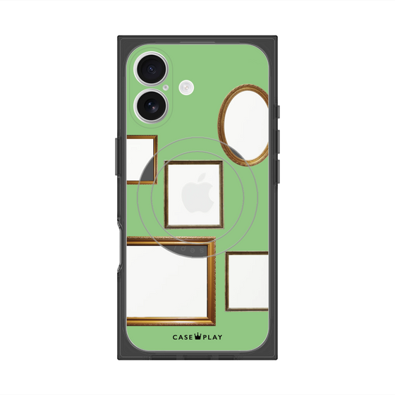 Premium Square Case with MagSafe［ Photo Frames - Light Green ］