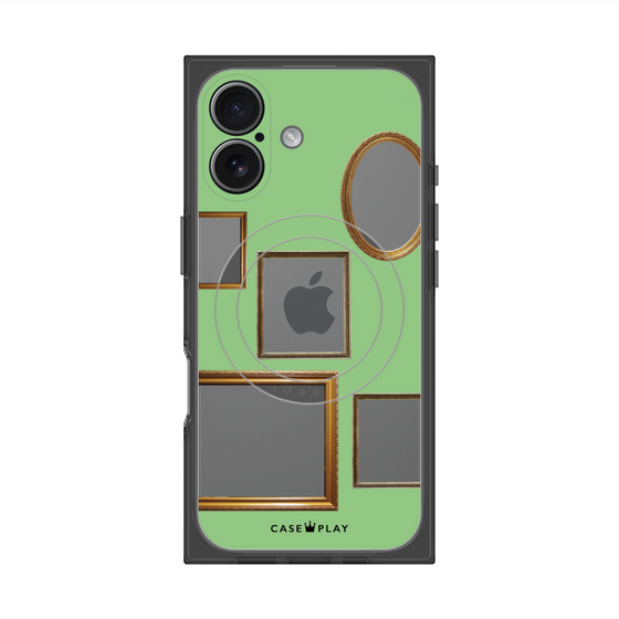 Premium Square Case with MagSafe［ Photo Frames - Light Green ］