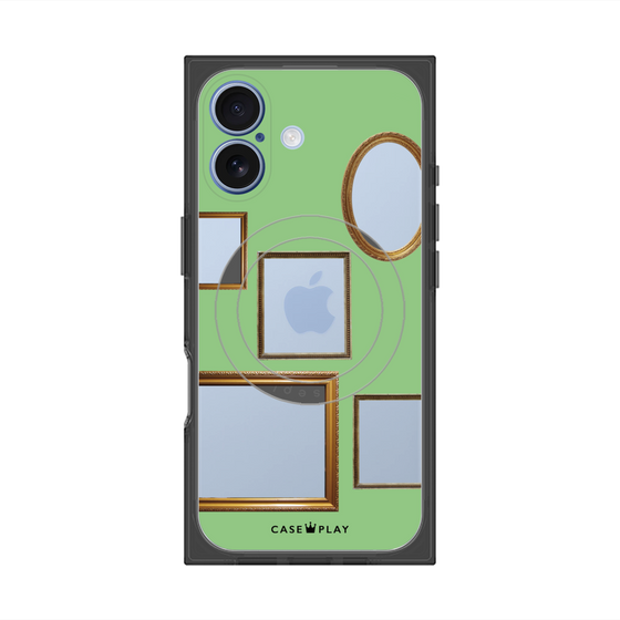 Premium Square Case with MagSafe［ Photo Frames - Light Green ］