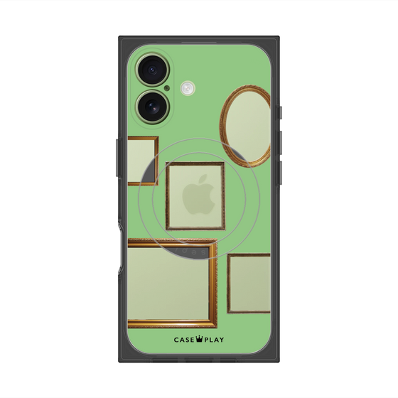 Premium Square Case with MagSafe［ Photo Frames - Light Green ］